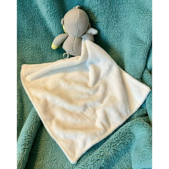 Baby Bum Monkey Duke Lovey Yellow Gray Plush Knitted Security Blanket Toy - Picture 6 of 7